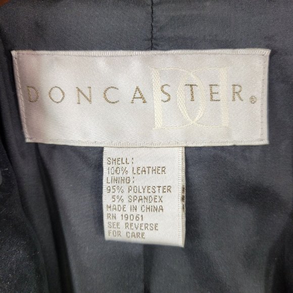 Vintage Doncaster Size 8 Suede Leather Jacket Coat Blazer top black Snake Trim - Picture 6 of 6